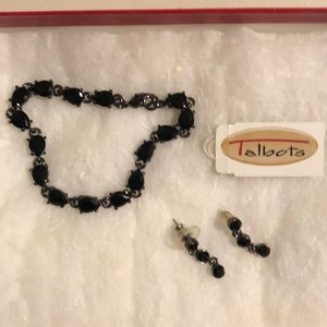Talbots Classic Black Bracelet & Earrings
